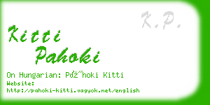 kitti pahoki business card